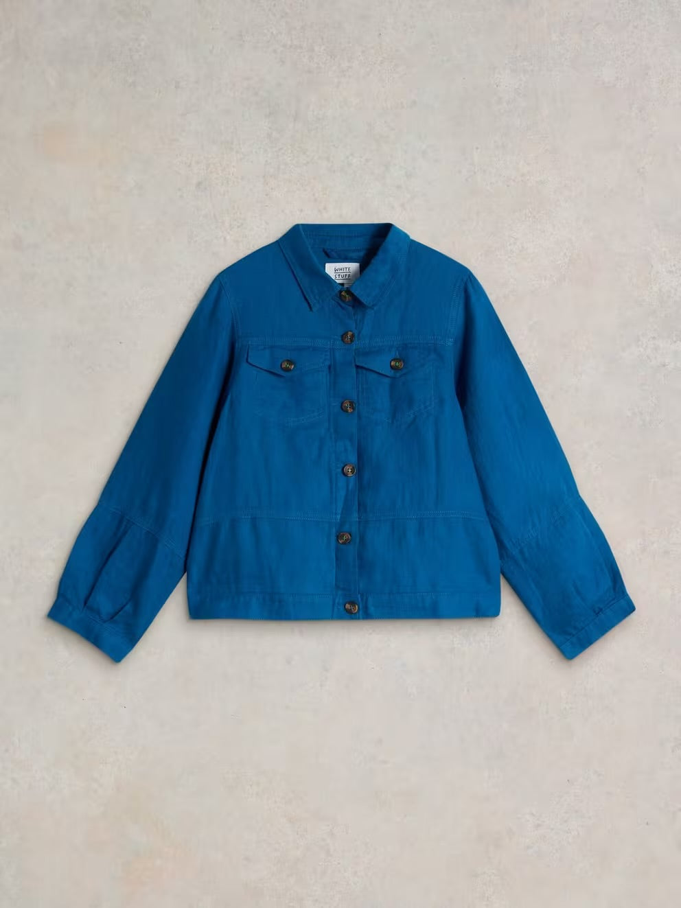 CAMILLE LINEN JACKET BRIGHT BLUE