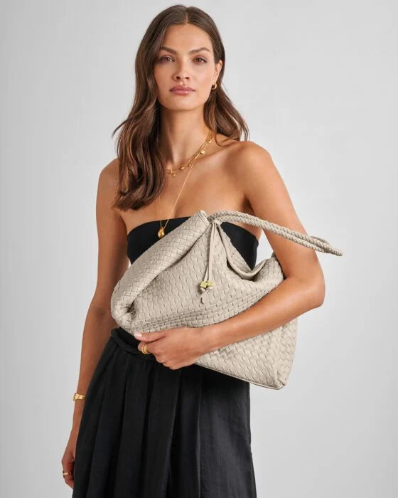 NOVA HAND WOVEN LARGE SHOULDER
BAG OYSTER
