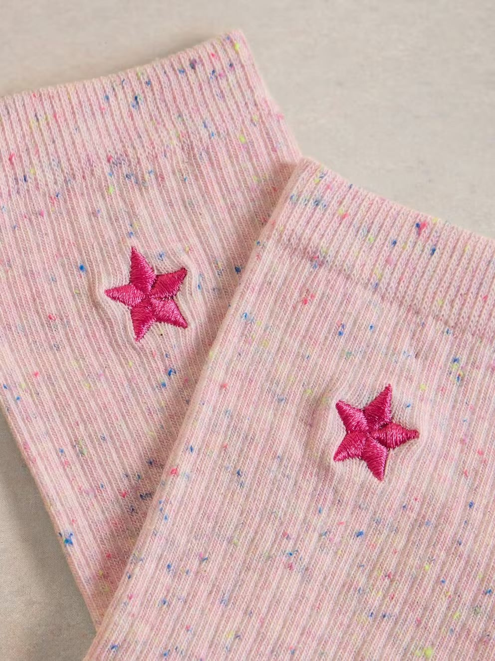 EMBROIDERED NEP ANKLE SOCK SIZE SIZE 6-8 LIGHT PINK