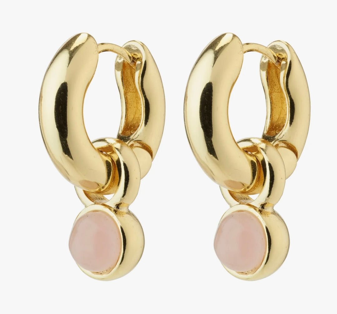 EVAH ROSA HOOP EARRINGS GOLD PLATED