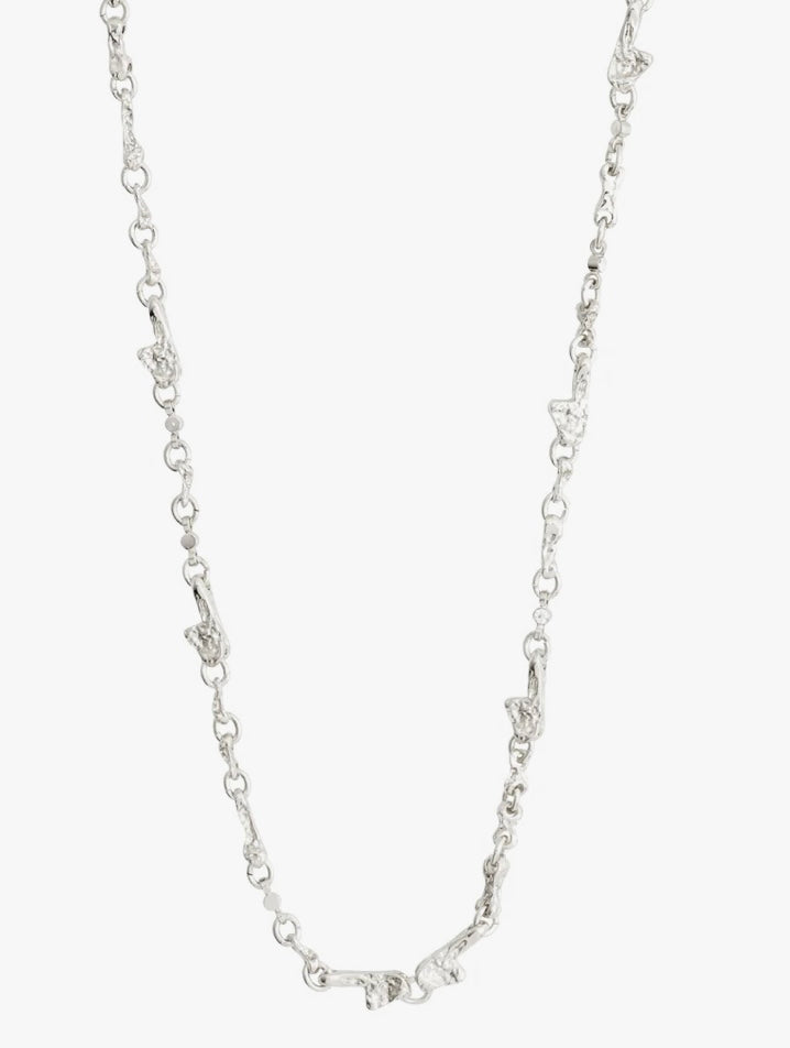 HALLIE ORGANIC CRYSTAL SILVER PLATED NECKLACE