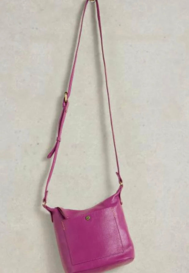 FERN LEATHER CROSSBODY BAG DARK PURPLE