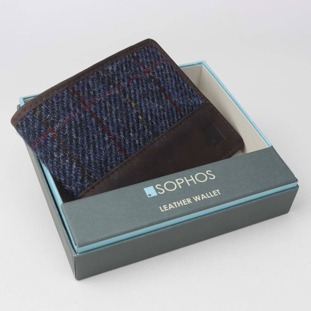 Blue Harris Tweed Wallet