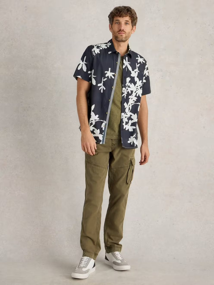 BLOSSOMS SS PRINTED SHIRT NAVY PRINT