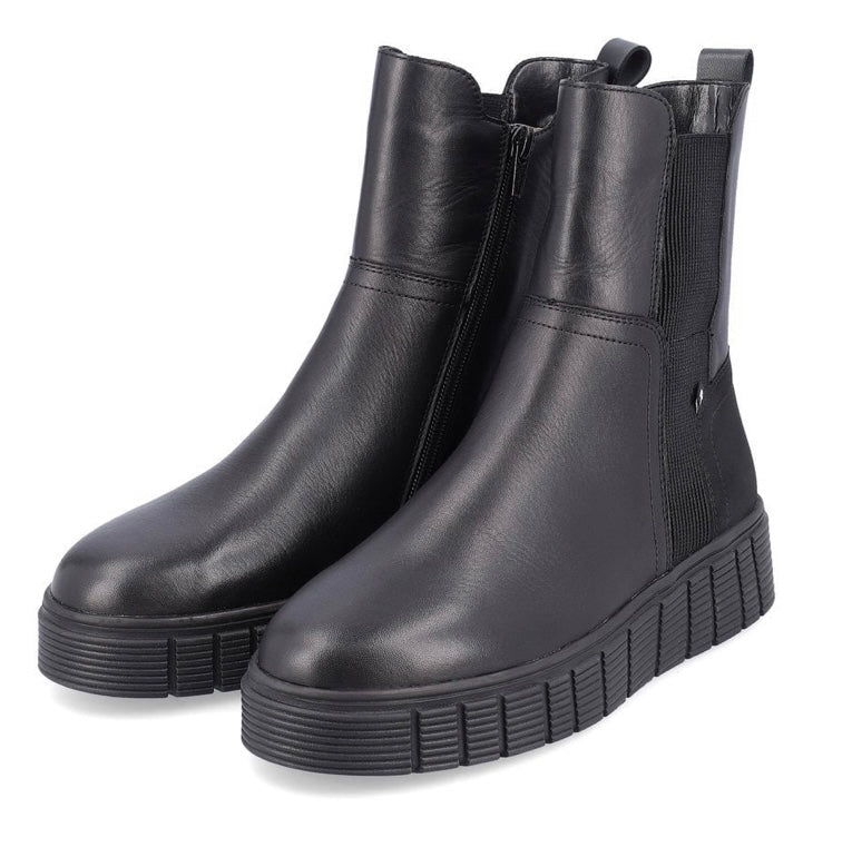 BLACK R-EVOLUTION ZIPPER ANKLE BOOT