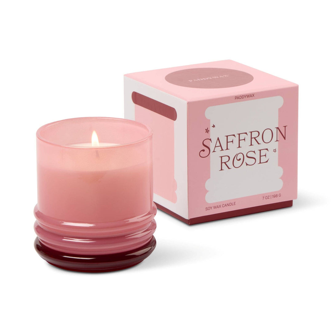 Paddywax Stack Glass Candle Pink - Saffron Rose