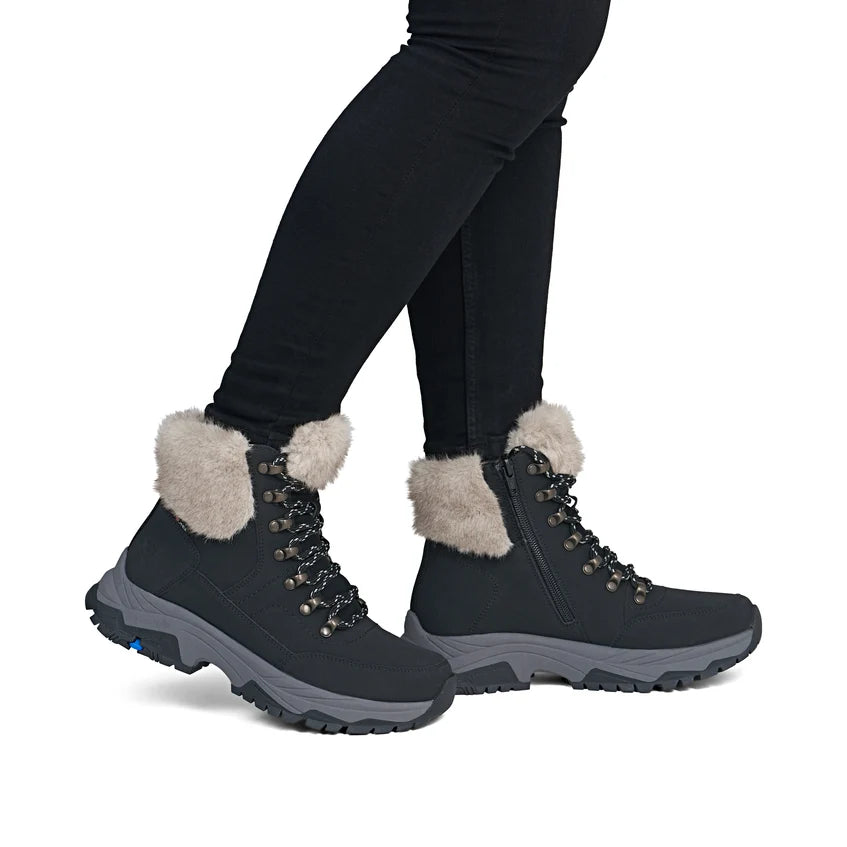 Rieker Women's Black Suede Boots Z3971-00