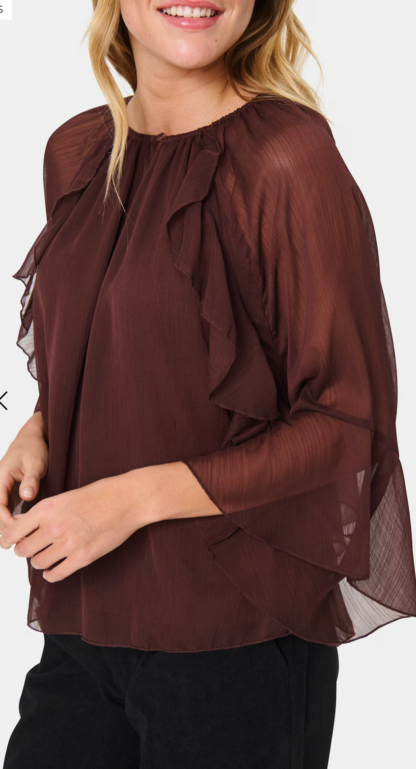 MAVIS SZ BLOUSE FUDGE