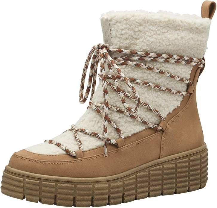 LACE UP FLUFFY BOOTS