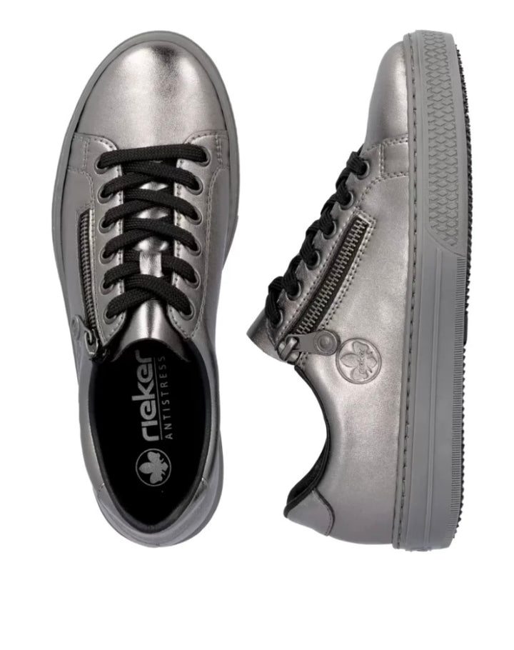 L59L1-90 ZIP SILVER TRAINERS