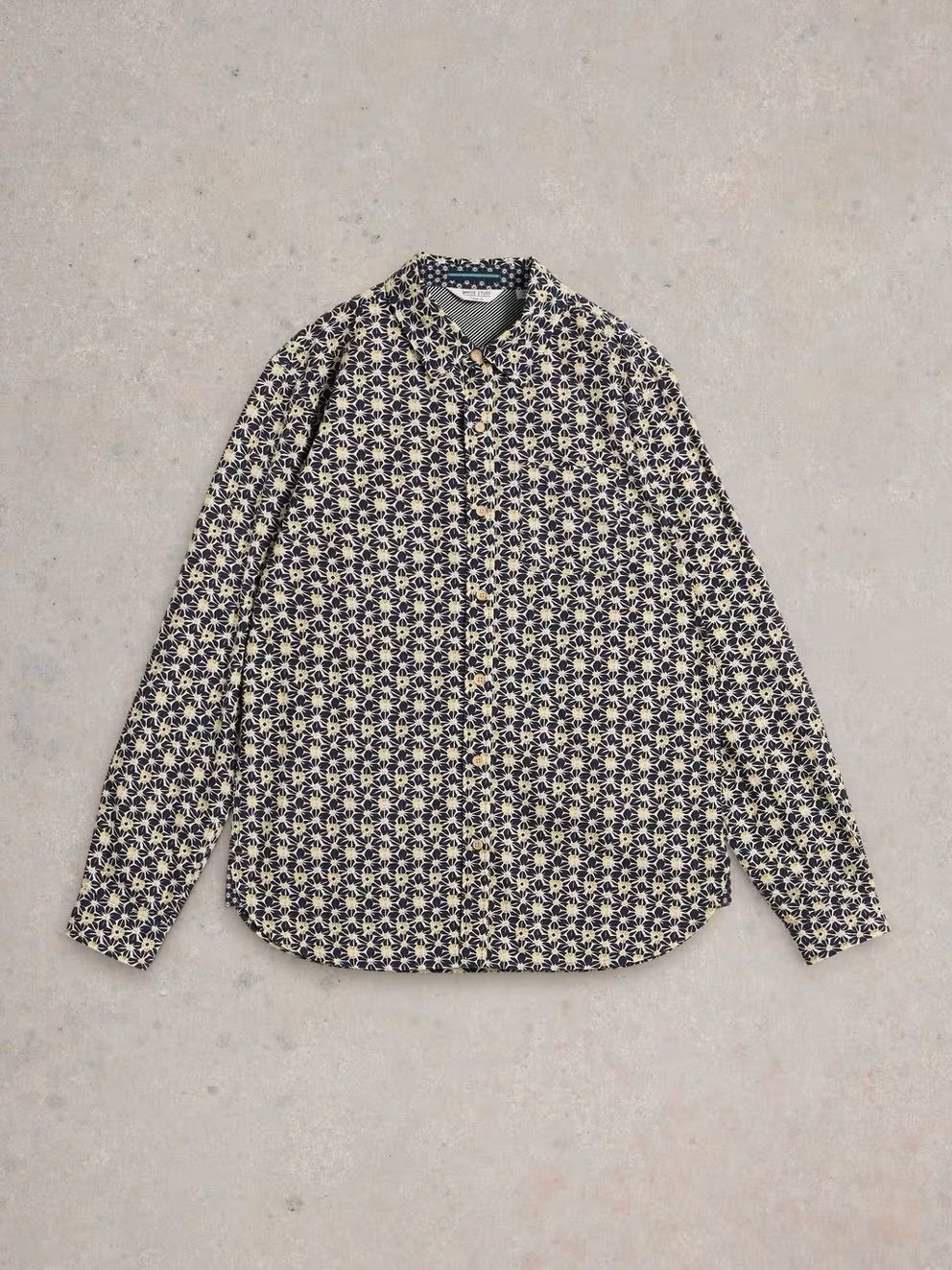 FUJI FLOWER PRINTED SHIRT NAVY PRINT