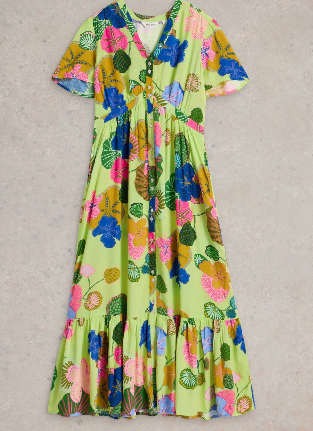 GREEN MULTI PHOEBE MIDI DRESS