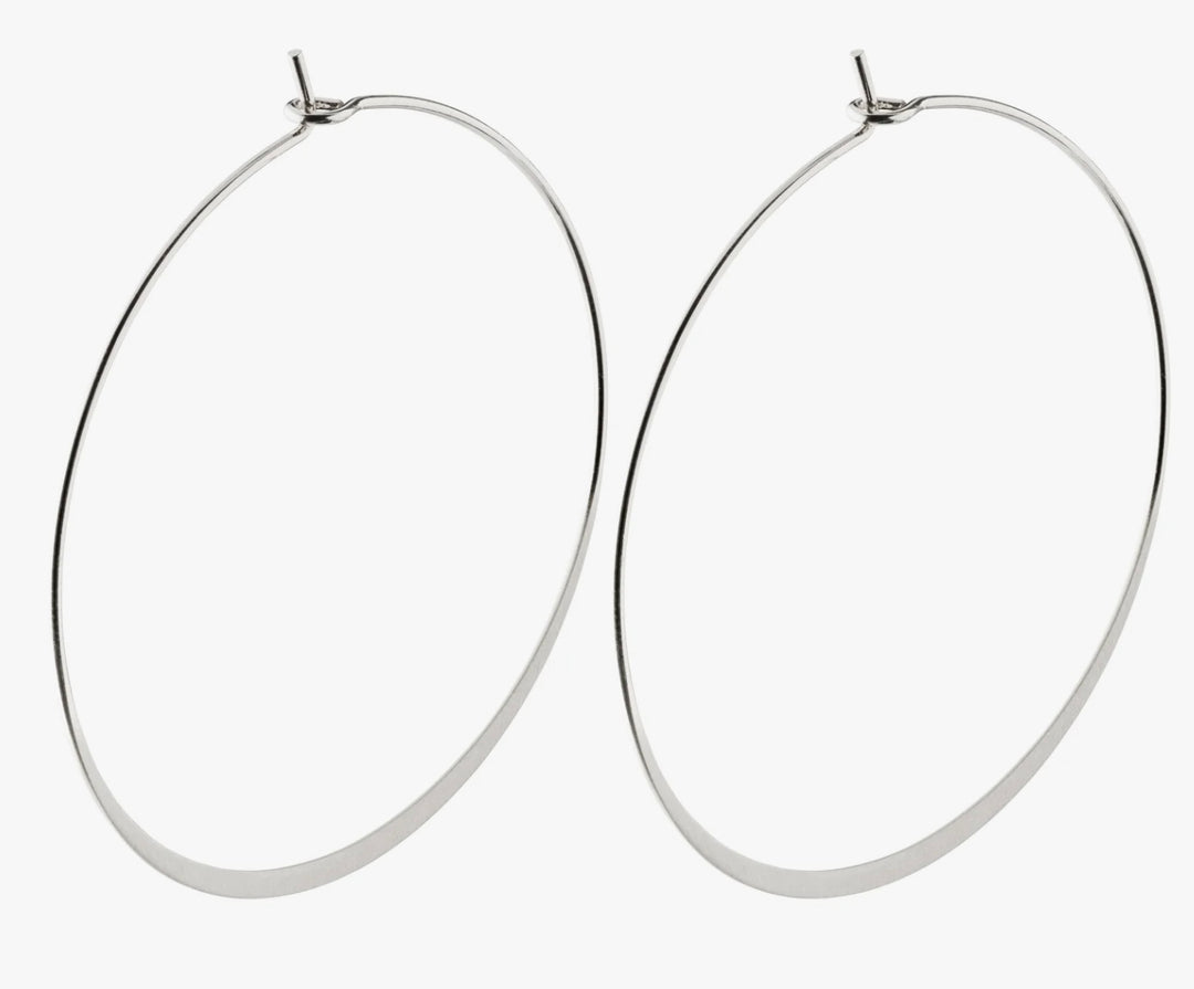 TILLY LARGE HOOP EARRINGS SILVER PLATED