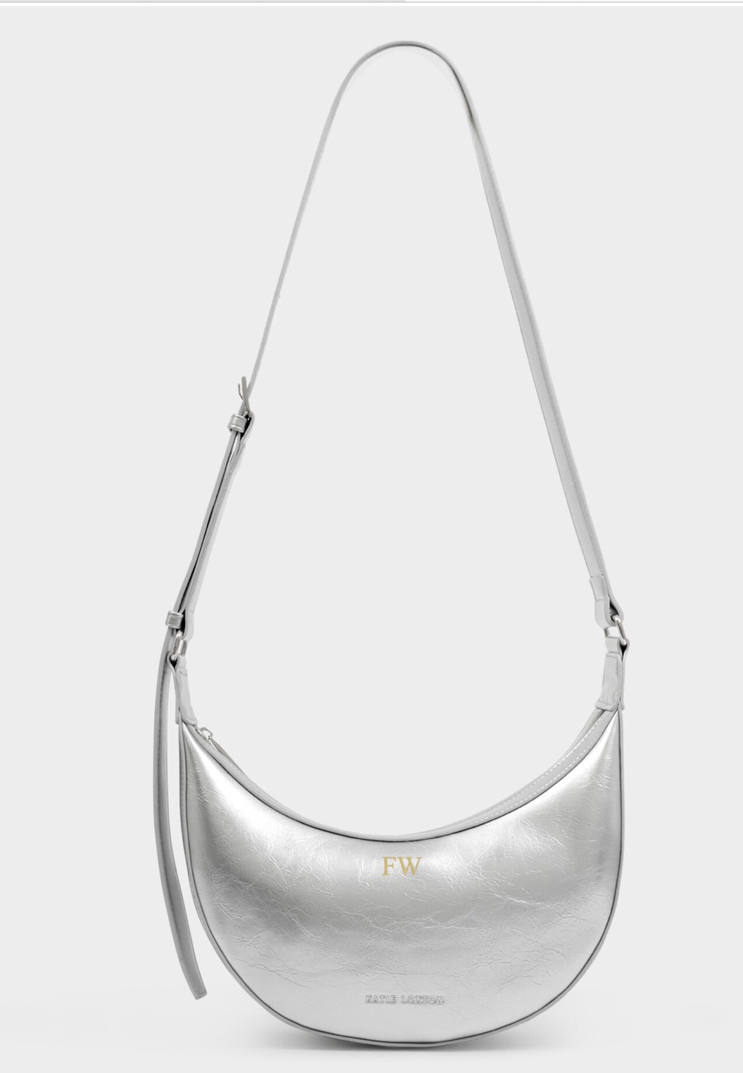 AMINA PATENT CRACKLE SLING BAG| SILVER