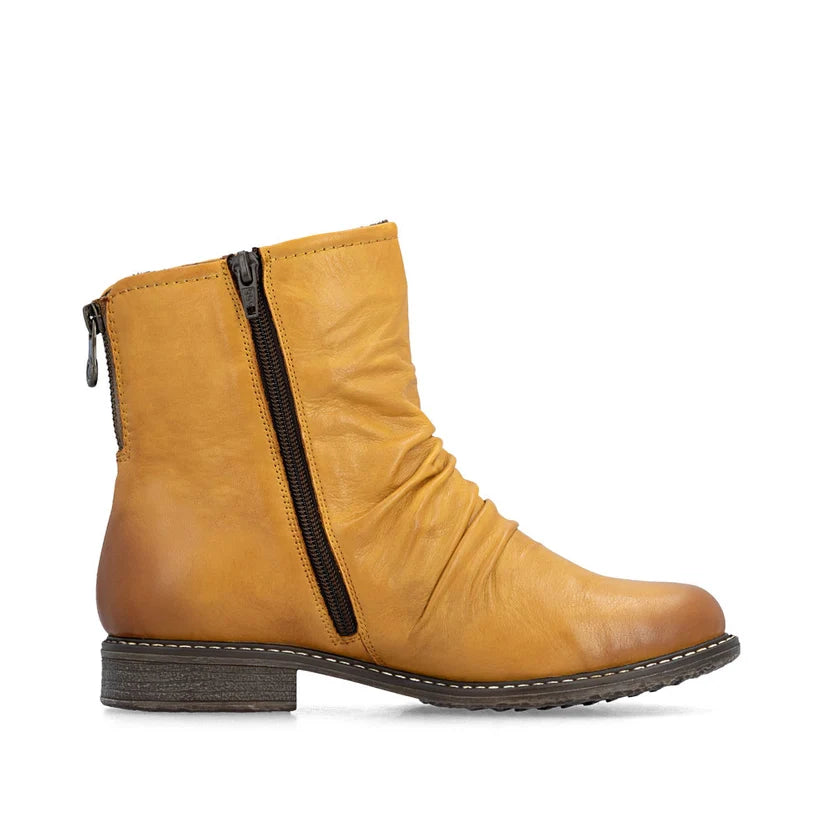 Rieker Women's Yellow Leather Ankle Boots 74859-68