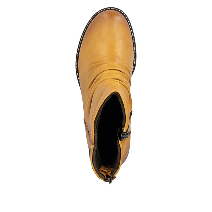 Rieker Women's Yellow Leather Ankle Boots 74859-68