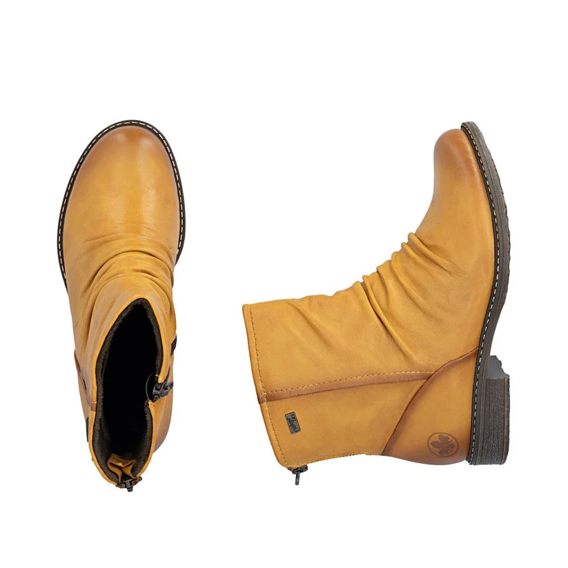 Rieker Women's Yellow Leather Ankle Boots 74859-68