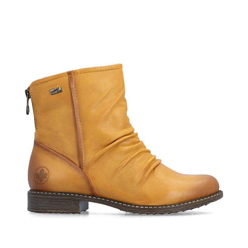 Rieker Women's Yellow Leather Ankle Boots 74859-68