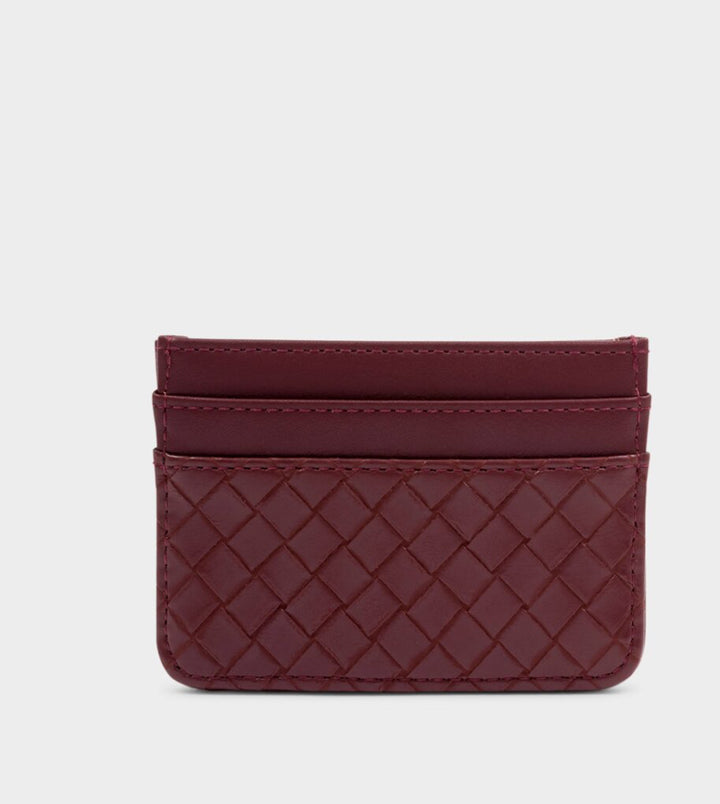 NOVA WOVEN TEXTURE CARDHOLDER CHERRY
