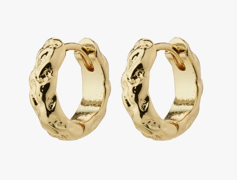 CARLA RECYCLED GOLD PLATED HUGGIE HOOP EARRINGS