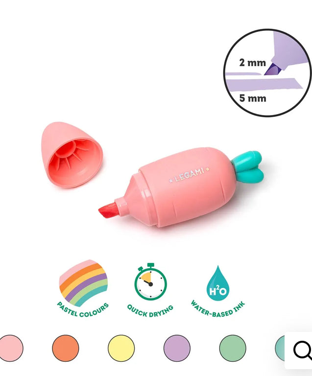 SET OF 6 MINI HIGHLIGHTERS CARRATE TEAM CARROT