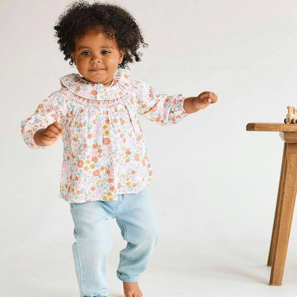 baby girls floral printed woven top