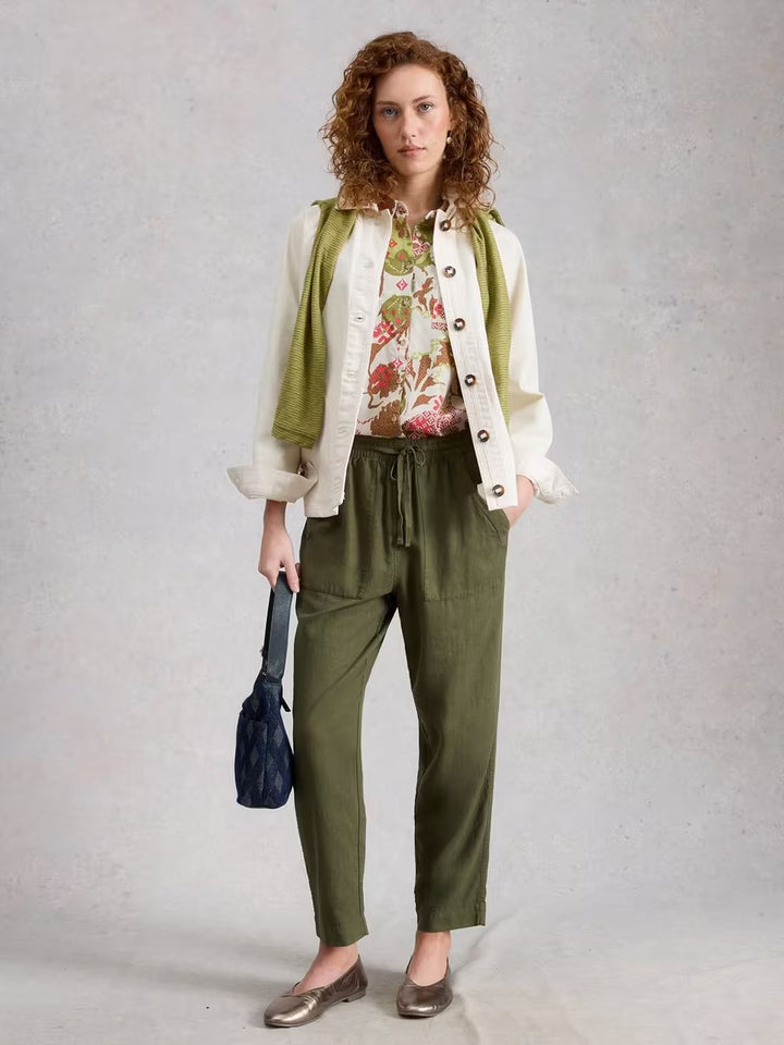 SOPHIE ORGANIC COTTON SHIRT GREEN PRINT