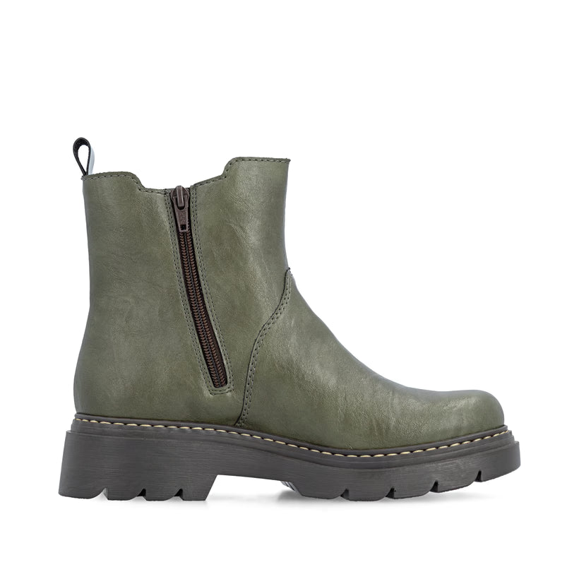 Rieker Women's Green Chelsea Boots 76750-54
