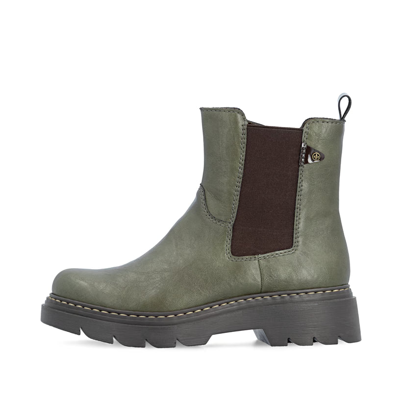 Rieker Women's Green Chelsea Boots 76750-54