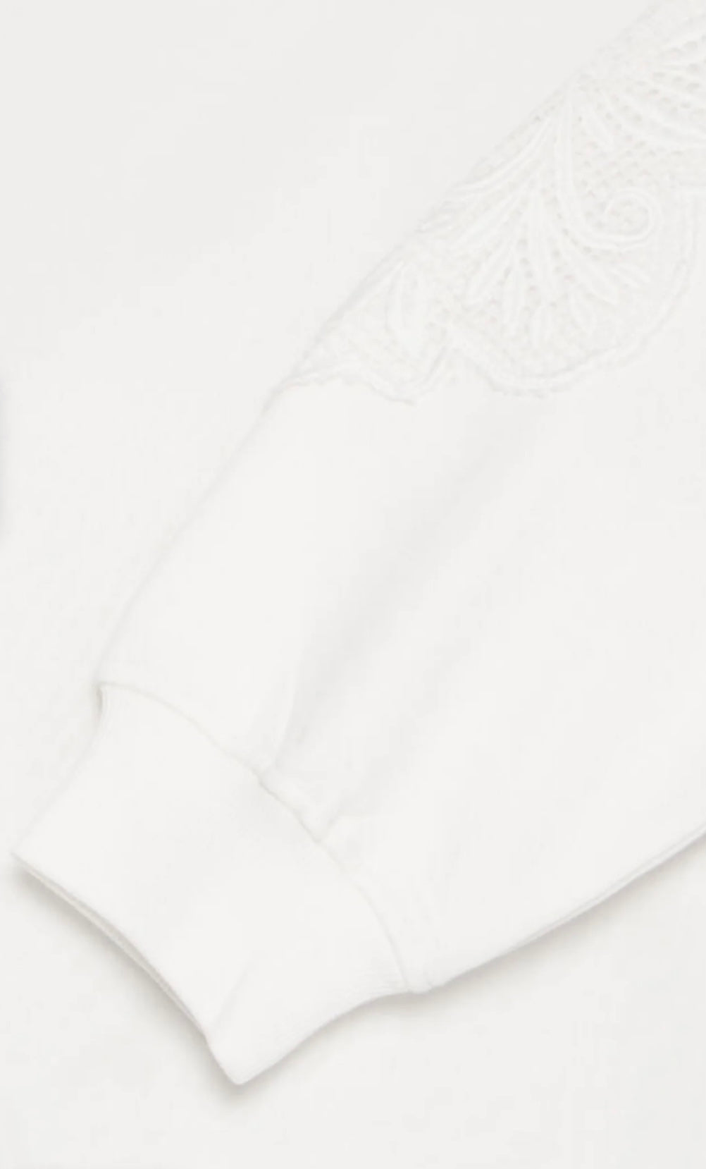 MARSHMALLOW SOMA EMBROIDERED SWEAT TOP