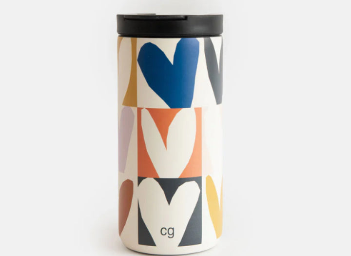 MULTI CHECKMATE HEARTS INSULATED COFFEE CUP