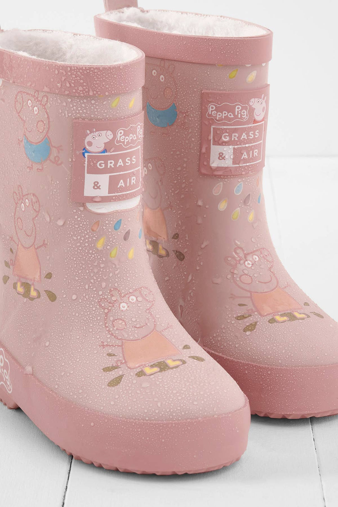 Peppa Pig Pink Colour-Changing Kids Wellies, Teddy Fleece: UK9