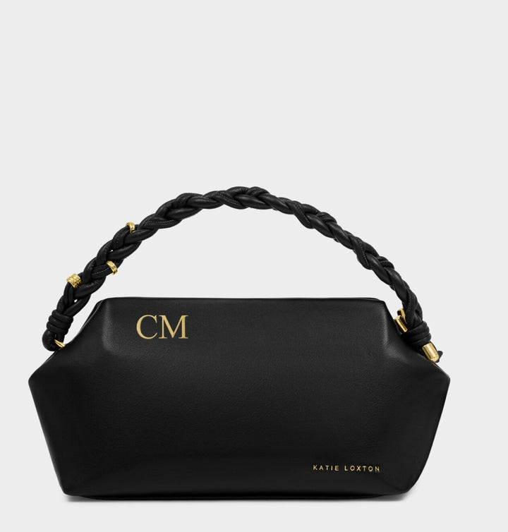 ARDEN BRAIDED TOP HANDLE BAG | BLACK