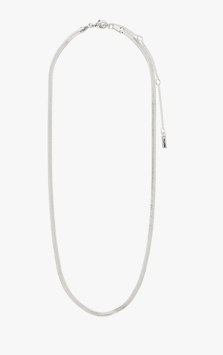 JOANNA FLAT SNAKE CHAIN NECKLACE SILVER PLATED