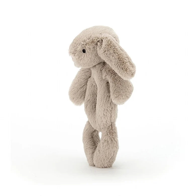 BASHFUL BEIGE BUNNY RING RATTLE