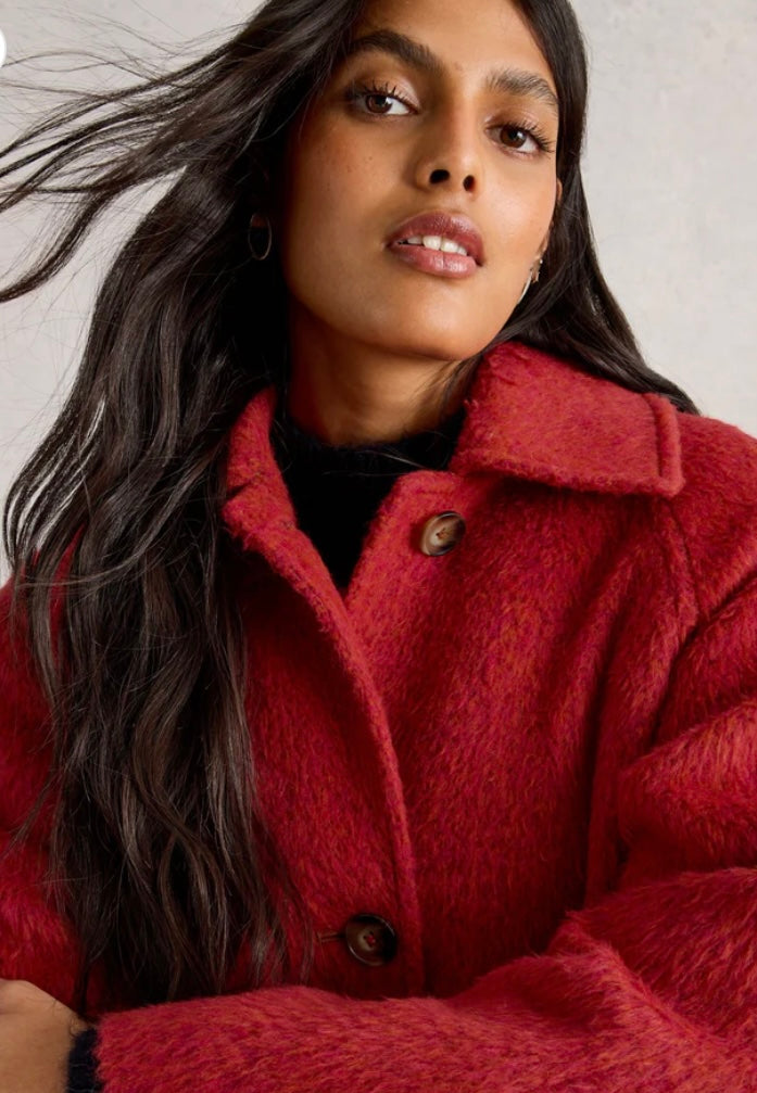 KELSEY WOOL BLEND COAT BRIGHT RED