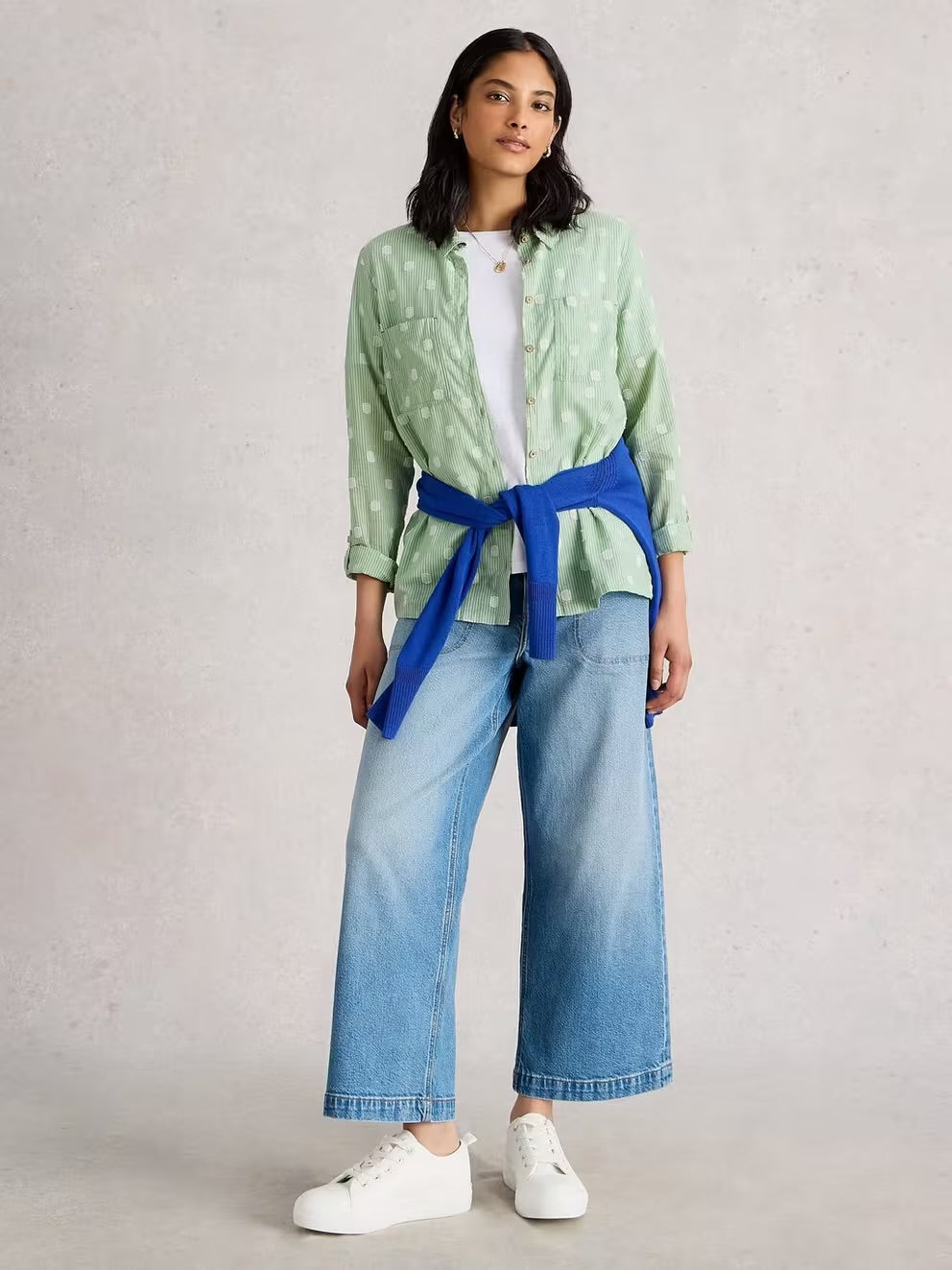 SOPHIE COTTON ORGANIC SHIRT GREEN MLT