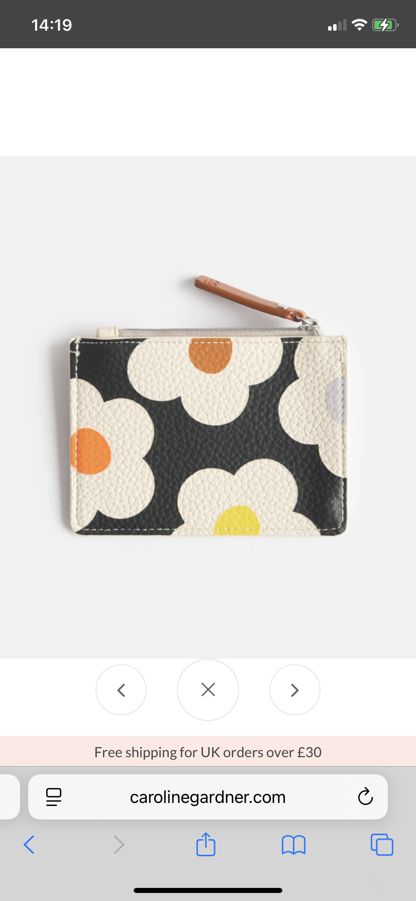 MULTI FLOWER CHARCOAL SHORT PATCH PURSE