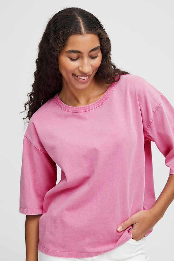 SUPER PINK ROLLO SHORT SLEEVED T-SHIRT