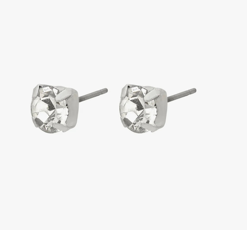 ORIGINAL CRYSTAL EARSTUDS SILVER PLATED
