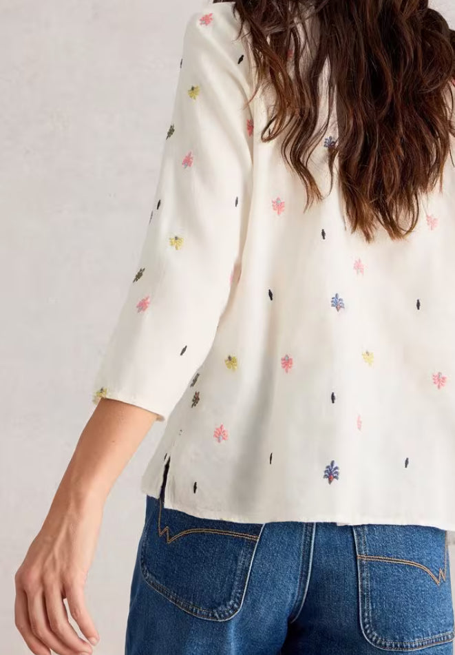 RAE ORGANIC COTTON TOP IVORY MLT