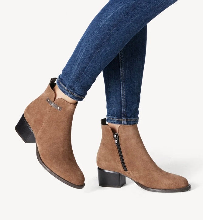 MUSCAT BROWN LEATHER ANKLE BOOT