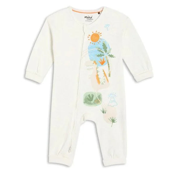 Baby boy dinosaur knit romper