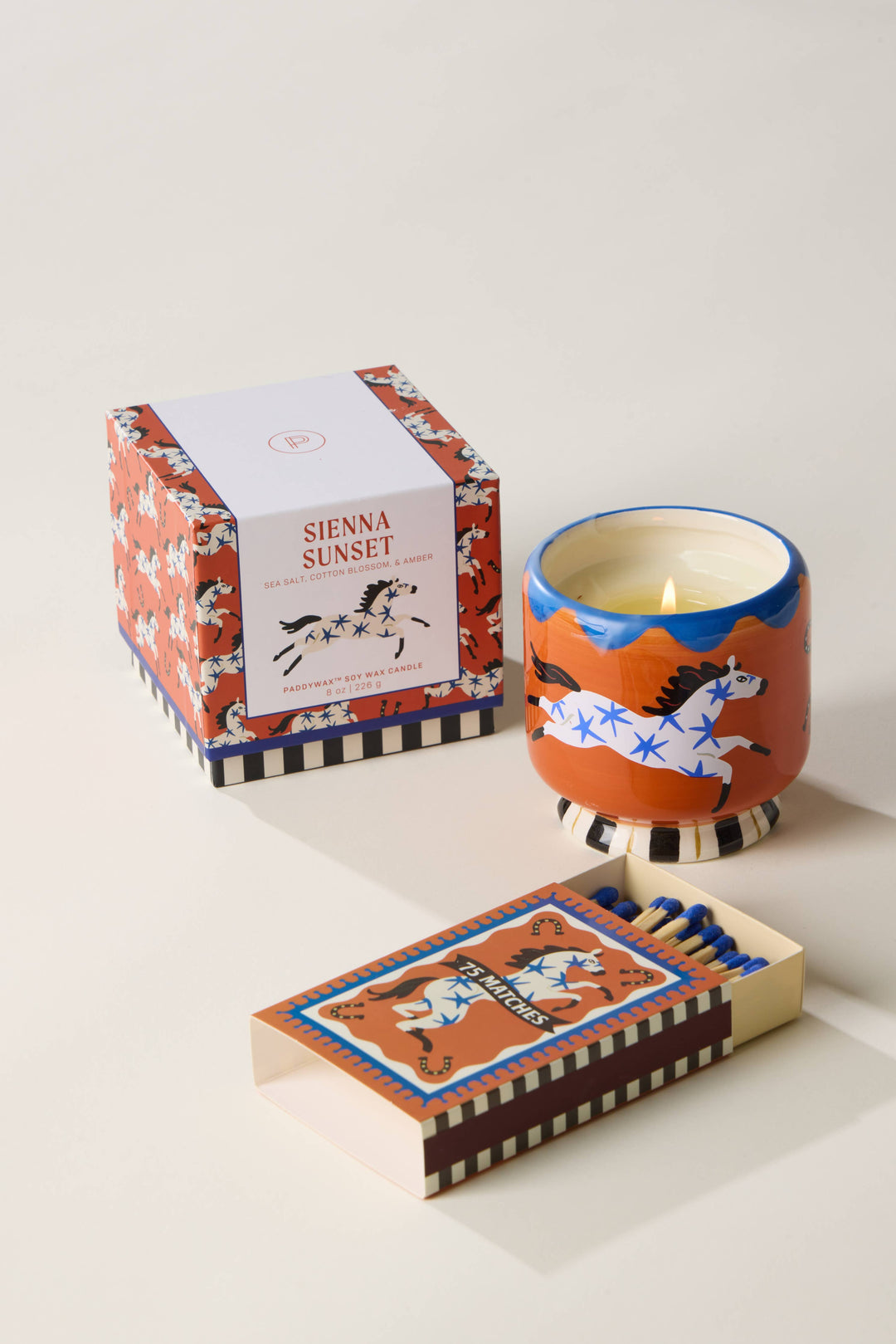 A Dopo 8oz/226g Horse Ceramic Candle - Seinna Sunset