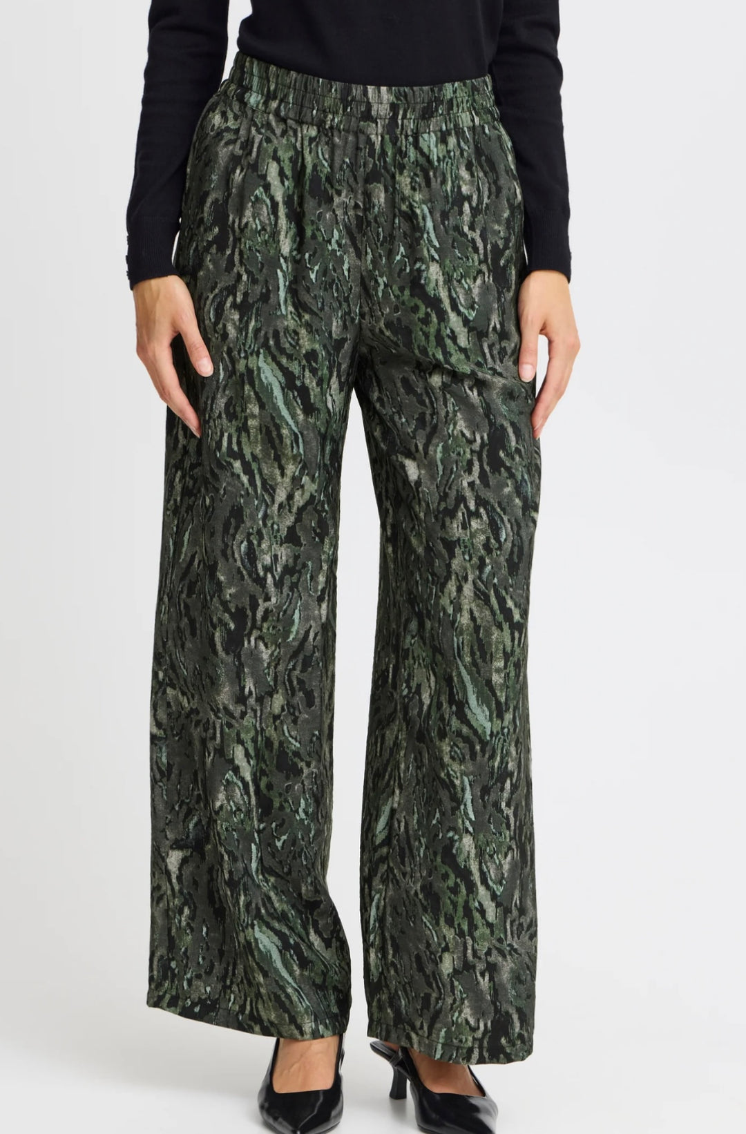 ZEONI TROUSER GREEN/BLACK