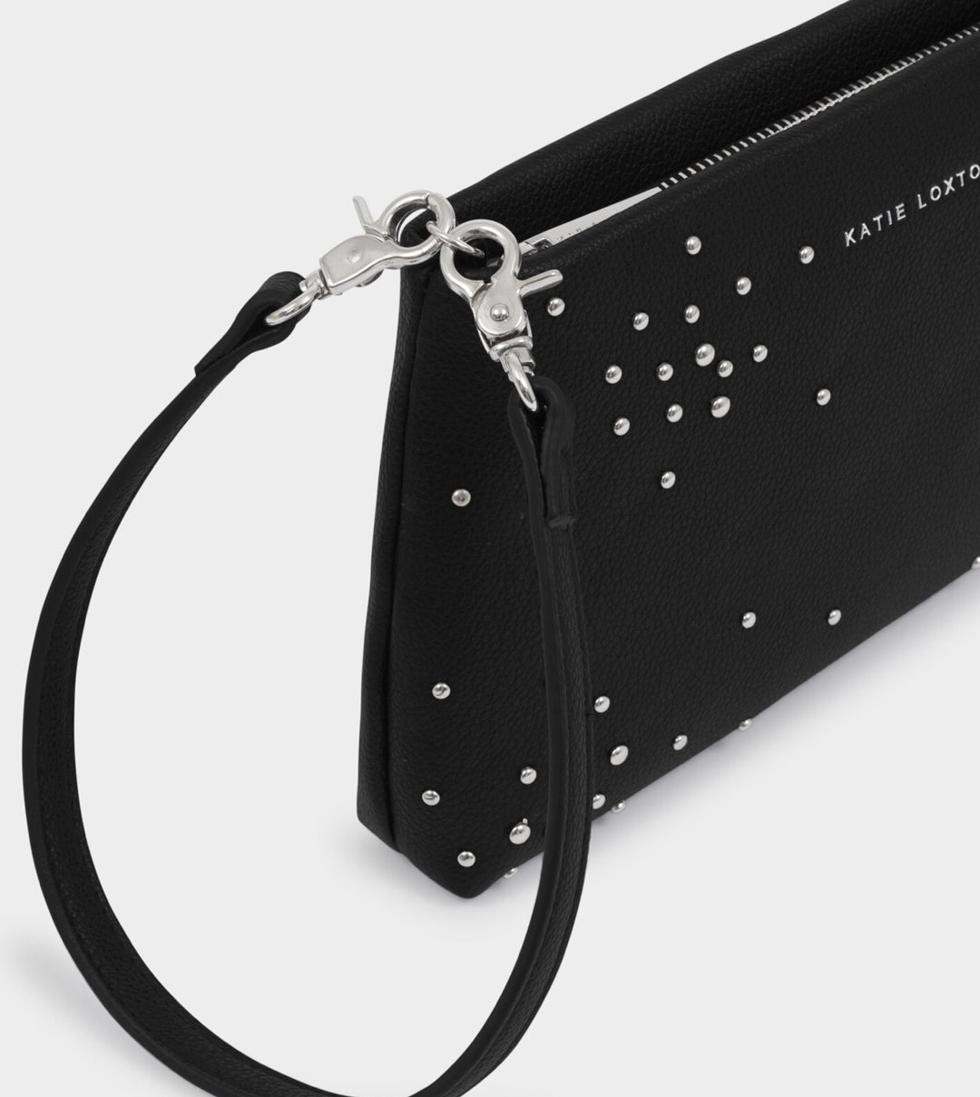 NOVA STUDDED WRISTLET CLUTCH |BLACK