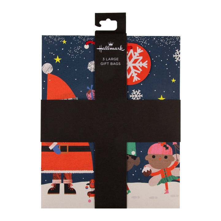 Christmas Gift Bags Pack of 3 in 3 Festive Santa & Reindeer