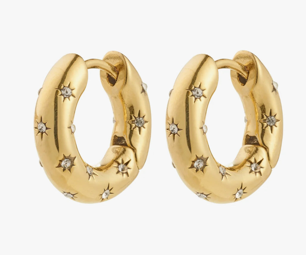 NEVAEH HOOPS GOLD-PLATED