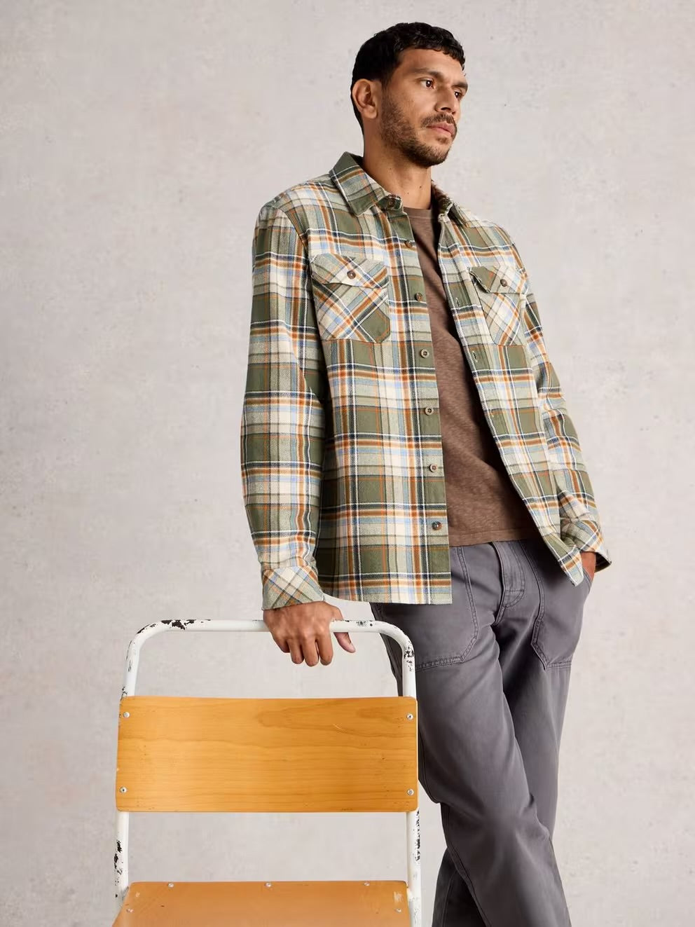 DARWEN CHECK SHIRT GREEN MLT