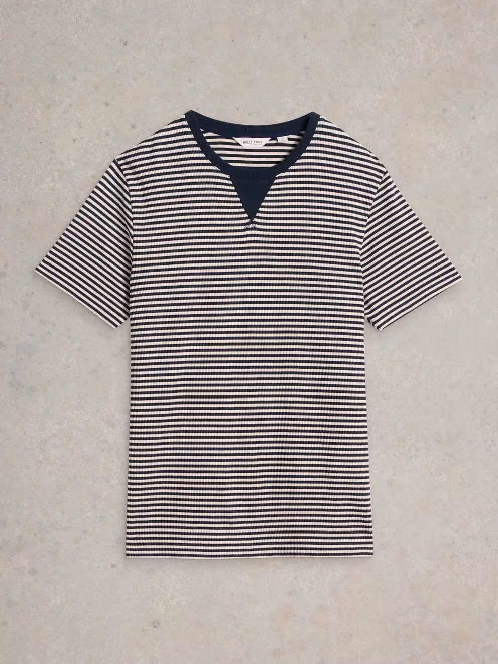 STRIPED RIB TEE NAVY MULTI